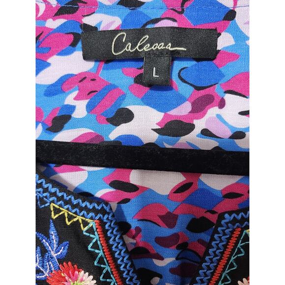 NEW Calessa Floral Embroidered Sleeveless Blouse Top Size Large - Picture 5 of 6